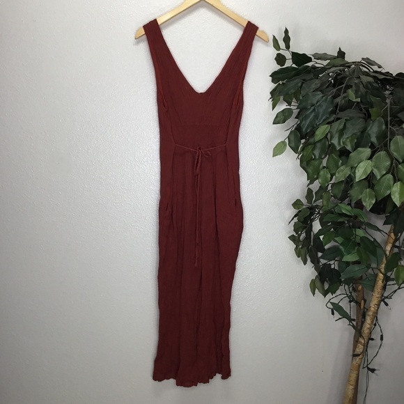 Astr Red Rust Crinkle Material Jumpsuit - Picture 7 of 7